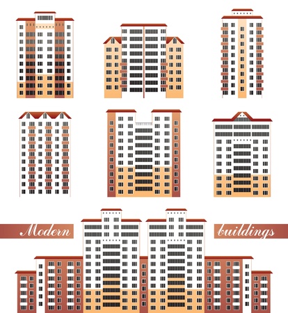 modern buildings setのイラスト素材