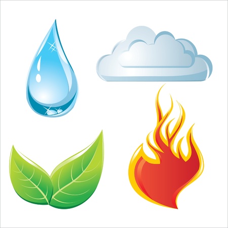 nature elements icons のイラスト素材