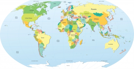 highly detailed political world mapのイラスト素材