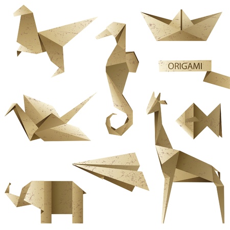 old-fashioned origami set  のイラスト素材