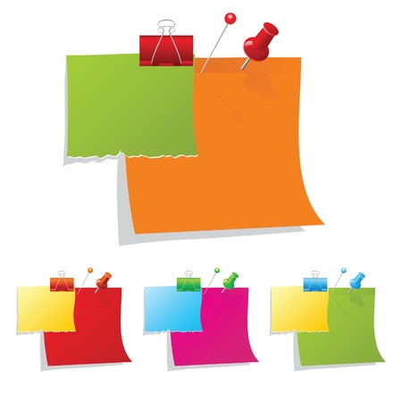 paper design elements in 4 color variationsのイラスト素材