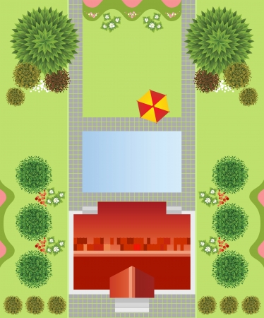 Highly detailed regular garden planのイラスト素材