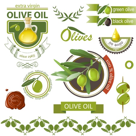Highly detailed olives emblems setのイラスト素材