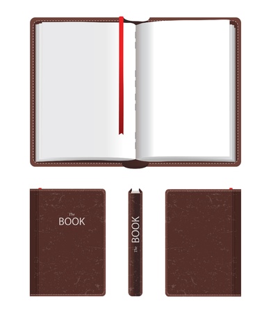 Open and closed book over white backgroundのイラスト素材