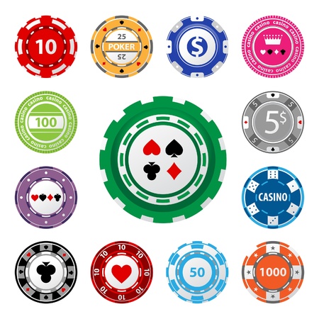 Great set of gambling chips for your designs! のイラスト素材