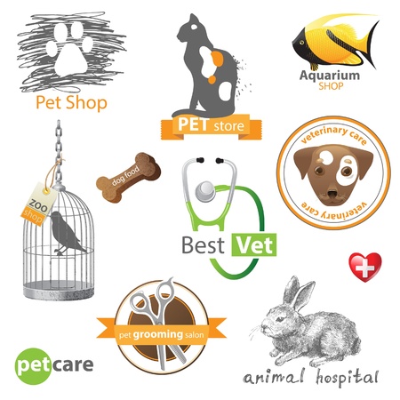 Pets icons and design elementsのイラスト素材