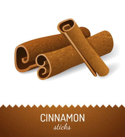 Cinnamon sticks over white backgroundのイラスト素材
