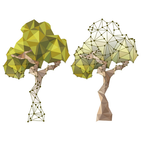 tree in low poly styleのイラスト素材