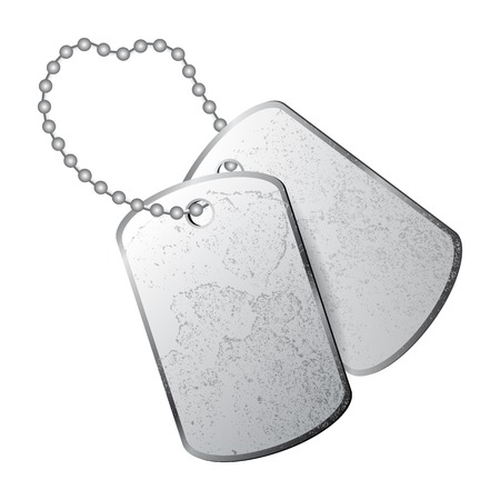Dog tags isolated on white backgroundのイラスト素材