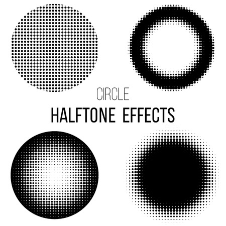 4 abstract  halftone circles over white backgroundのイラスト素材