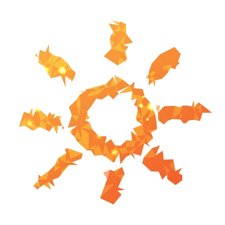 Sun icon in lowpoly styleのイラスト素材