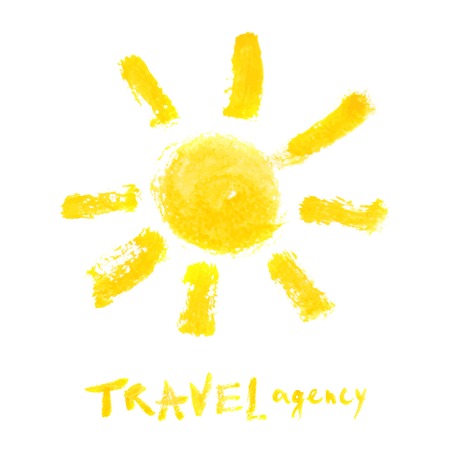 travel agency watercolor sun templateのイラスト素材