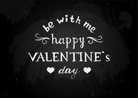 Chalk board  with hand drawn Valentines type designのイラスト素材