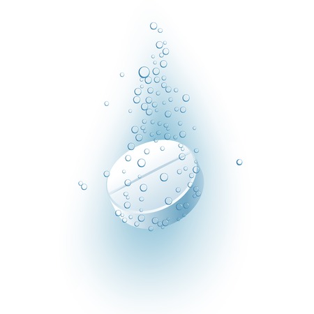 effervescent tablet under the waterのイラスト素材