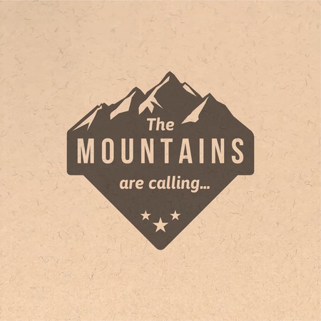 Mountain label with type design in vintage styleのイラスト素材