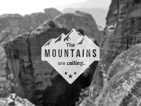 Mountain label with type designのイラスト素材