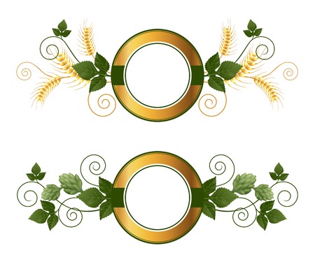 2 bright beer emblems for your designsのイラスト素材