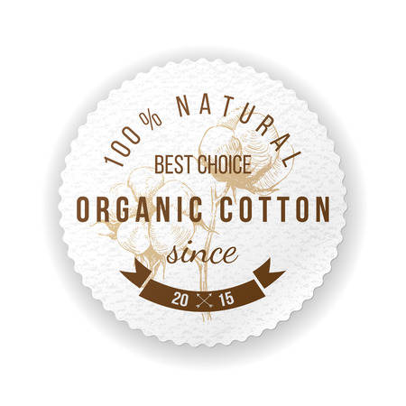 Organic cotton round label with type designのイラスト素材