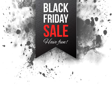 Black friday sale 2015 label on watercolor backgroundのイラスト素材