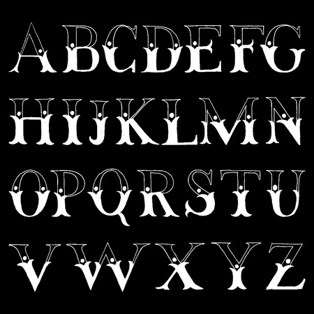 Vintage hand drawn decorative type for your typography designsのイラスト素材