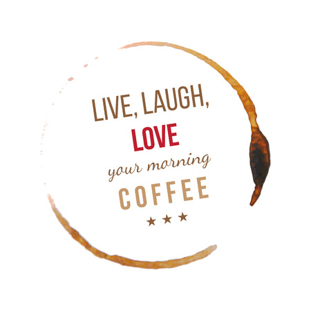 Coffee stains with type design about coffeeのイラスト素材