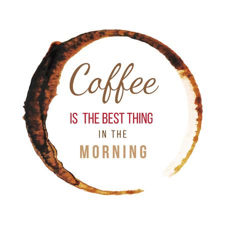 Coffee stains with type design about coffeeのイラスト素材