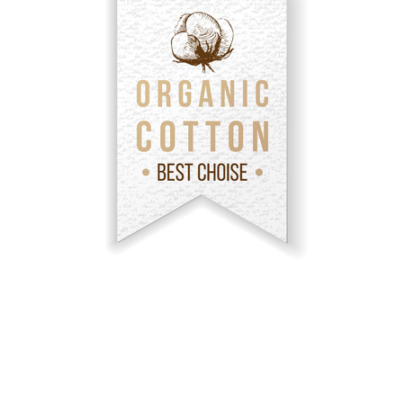 Organic cotton paper label with type designのイラスト素材
