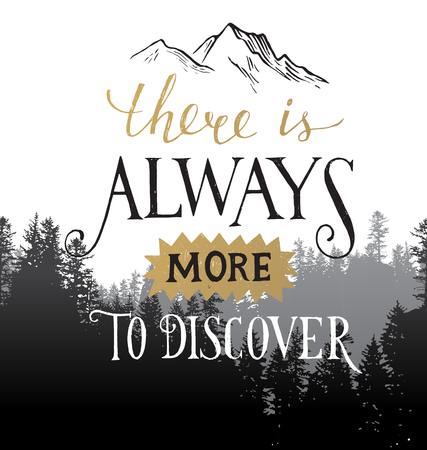 There is always more to discover - hand drawn lettering in vintage styleのイラスト素材