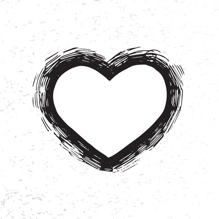 Hand drawn vector heart on white backgroundのイラスト素材