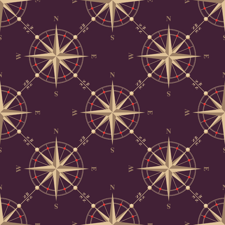 Vintage compass seamless patternのイラスト素材