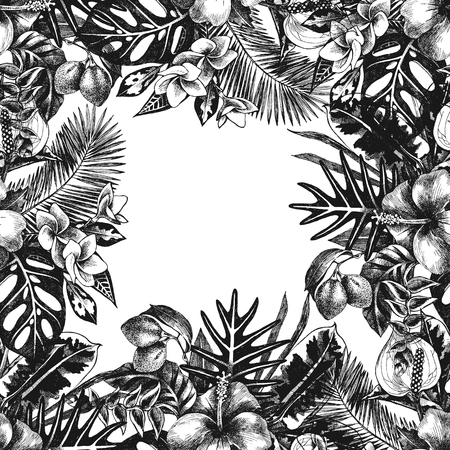 hand drawn summer backgroundのイラスト素材