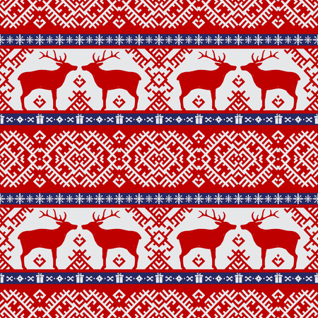 Deer pattern in redのイラスト素材