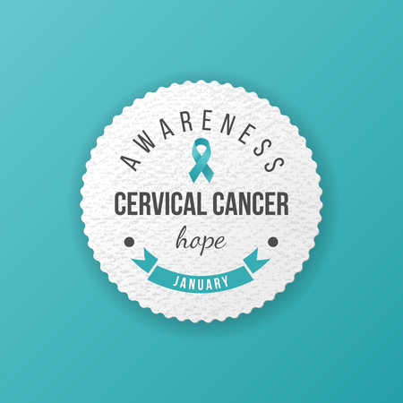 Cervical cancer awareness paper emblem. Vector illustrationのイラスト素材