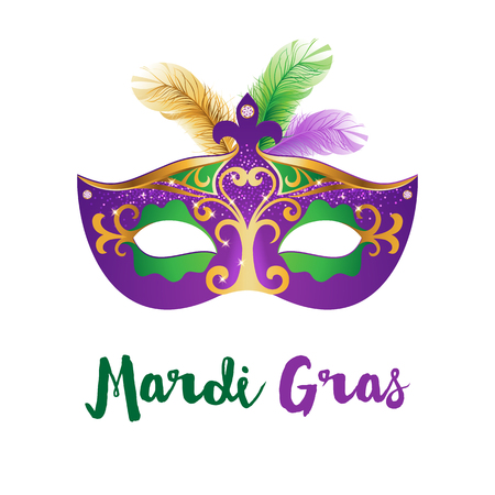 Mardi Gras card with carnival maskのイラスト素材