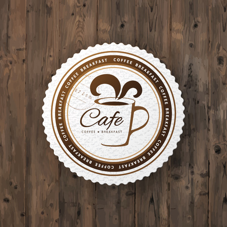 Cafe round sign Vector illustration.のイラスト素材
