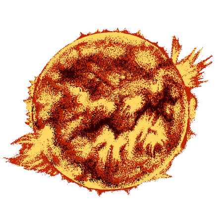 Hand drawn sunのイラスト素材
