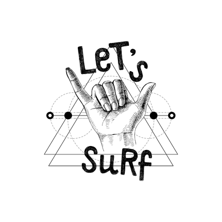 Shaka hand tattooのイラスト素材