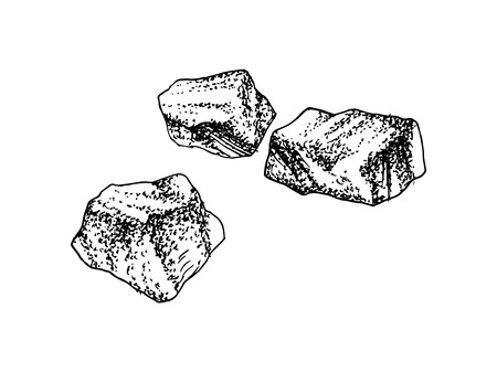 Hand drawn sugar crystals on white background. Vector illustrationのイラスト素材