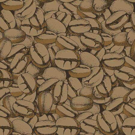 Seamless pattern with hand drawn coffee beansのイラスト素材