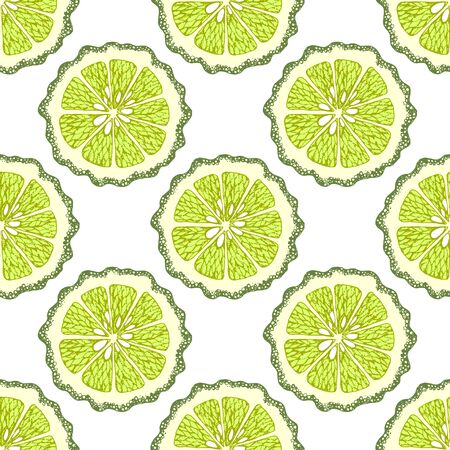 Colorful seamless pattern with bergamot slicesのイラスト素材