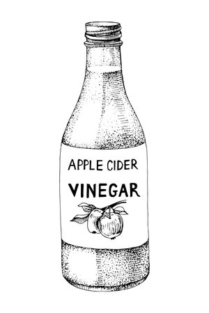 Apple cider vinegar vector illustrationのイラスト素材