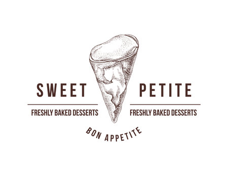 Sweet petite premade logo for baking businessのイラスト素材