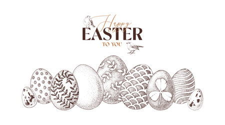 Ester banner with eggs holiday symbolのイラスト素材