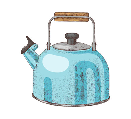 Hand drawn kettle vector illustrationのイラスト素材