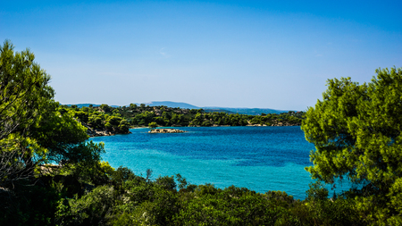 Beautiful Panorama With Turquoise Water, Sithonia, Greeceの写真素材
