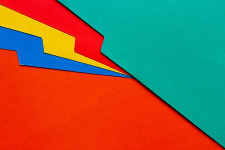 Paper collage of a colourful zigzag for backgroundの写真素材
