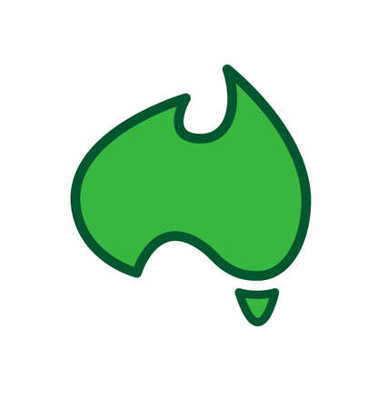 cute cartoon map outline of Australia simplified and stylised stylizedのイラスト素材
