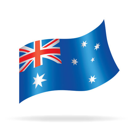 flying Australian Flag of Australia vectorのイラスト素材