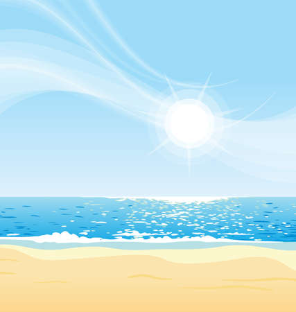sunny day at the beach vector illustrationのイラスト素材