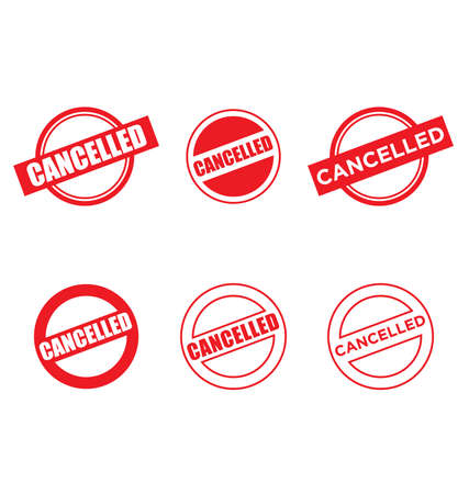 Various Cancelled stamps vectors setのイラスト素材
